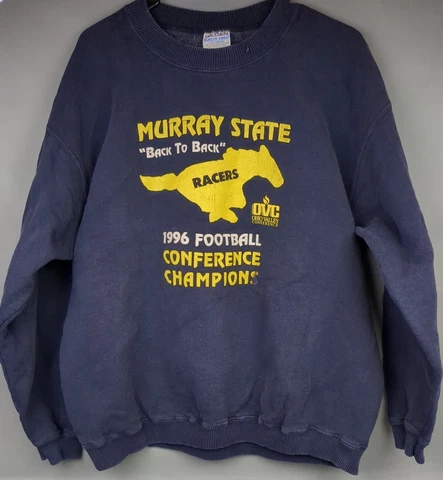 Vtg Murray State Univ. Racers Sweatshirt Adult XL 1996 OVC Conference Champions Cover