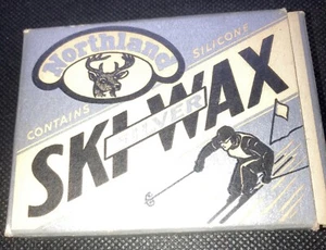 Vintage Northland Ski Wax Silver Box + Wax Mountain Cabin Chalet Vail CO Decor - Picture 1 of 5