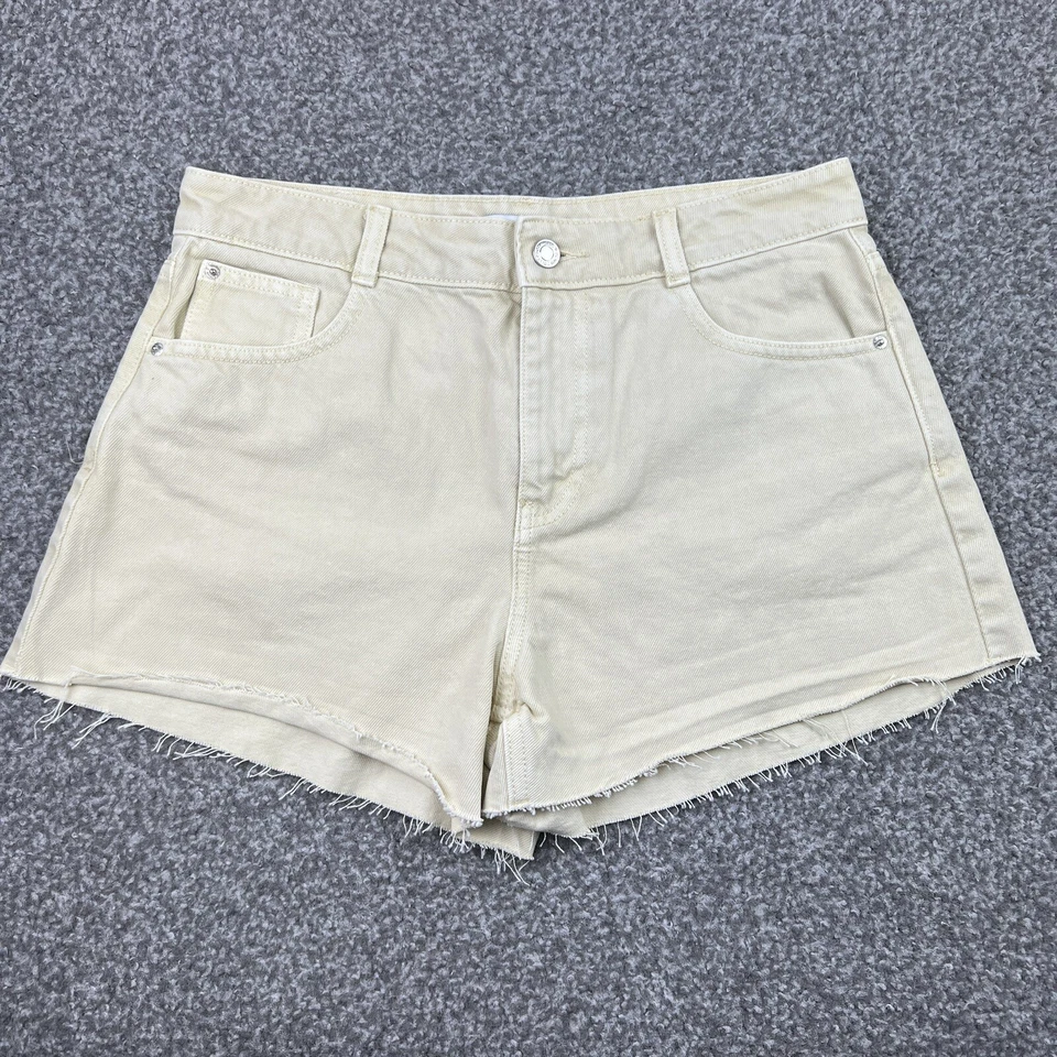 Pantalones Cortos Vaqueros Zara Mujer 6 Amarillo Jean Corte Diseñador 3 En Botín Cintura Alta Foto 1 de 4