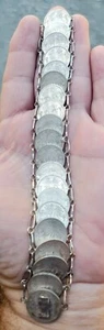 Mexico 20 Centavos Coin Bracelet Silver 20 Coins Size 8" 720 Silver 72 Grams - Picture 1 of 8