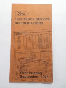 Ford Truck 1976 manual de especificaciones de servicio - Imagen 1 de 3