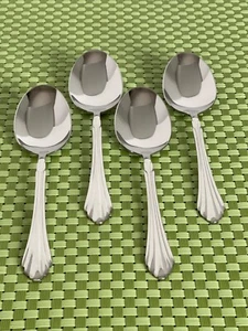 Retroneu BARRINGTON Stainless 4 Place/Oval Soup Spoons 18/8 Korea Flatware - Picture 1 of 8