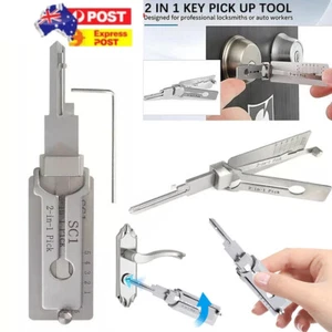 Key Decoder 2 In 1 Stainless Steel Key Pick Up Hook Tool fr Repair Maintenance - Picture 1 of 12