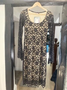 Nicola Michelle Black Lace Dress Size 12, Just Below The Knee - Never Worn - Picture 1 of 7