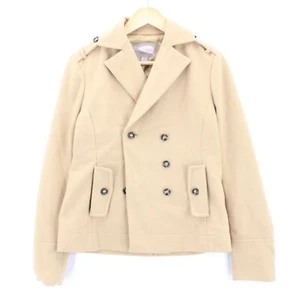 Forever 21 Peacoat Jacket Women's Medium M Casual Beige Button Front Lined - Picture 1 of 7