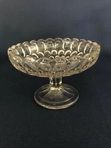 Antique Bakewell, Pears & Co. clear pressed glass compote THUMBPRINT c.1860s - Picture 1 of 5