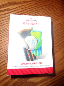 2014 - Hallmark Keepsake - Like Dad, Like Son Holiday Ornament - New - Gloves - Picture 1 of 1