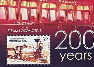 MICRONESIA BICENTENARY OF THE STEAM LOCOMOTIVE STAMPS SS 2004 MNH TRAIN TRAINS - Picture 1 of 1