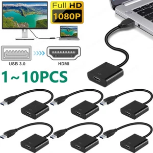 1080P HD USB 3.0 to HDMI Video Cable Adapter PC Laptop HDTV LCD TV Converter LOT - Picture 1 of 11