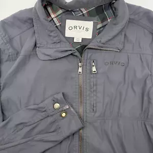 Orvis Mens Medium Gray Lightweight Outdoor Nylon Full Zip Shop Work Jacket *READ - Picture 1 of 10