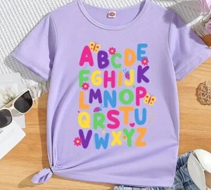 Lavender ABC shirt (5Y) - Picture 1 of 2