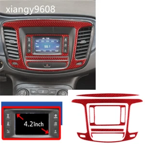 5×Red Carbon Fiber Central Control Panel Set Trim Kit For Chrysler 200 2015-2017 - Picture 1 of 13