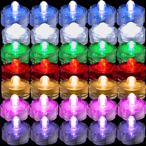 36 wasserdichte wiederverwendbare LED Tauch Teelicht Hochzeit Blumen Party Vase Dekor - Bild 1 von 15