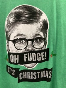 Christmas Story T Shirt Sz Med Green Oh Fudge Ralphie It's Christmas - Picture 1 of 4