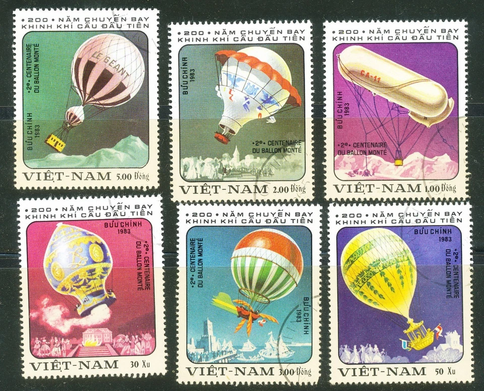 Vietnam Stamps partial set Balloon Flight 1983 postage - Image 1 of 1