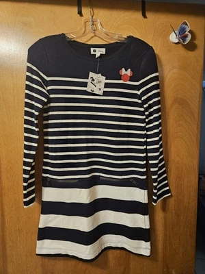 Vestido GAP Disney Minnie Mouse Niña Niños Azul Marino y Blanco Rayas XL 12 NUEVO CON ETIQUETAS Foto 1 de 4
