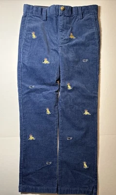 Vineyard Vines Blue Pants~Embroidered Dog W/ Santa Hat Holiday Boys Sz 7 NWT $49 - Image 1 of 4