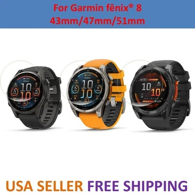 2 pcs Screen Protector TPU Clear Film Cover for Garmin fenix 8 GPS Smartwatch - Image 1 of 4