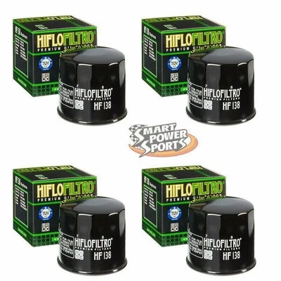 4 Genuine HiFlo HF138 Oil Filter - Suzuki Motorcycle & ATV *FREE PRIORITY SHIP* - Image 1 of 2