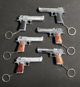 New! DESERT EAGLE 50AE METAL Available In REAL WOOD GRIP KEYCHAIN PISTOL GUN - Picture 1 of 18