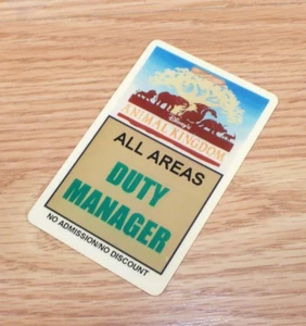 Vintage Disney Animal Kingdom All Areas Duty Manager - Green Wording Card - Picture 1 of 3