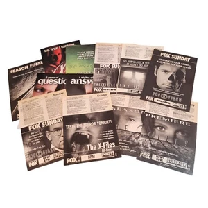 Vtg 90's X-Files TV Show Print AD Lot of 10 Clippings Sci Fi Aliens FOX Scully - Picture 1 of 7