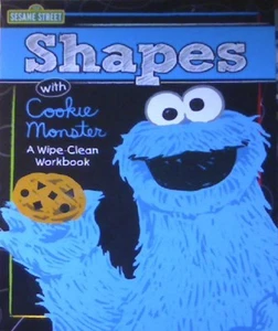 SESAME STREET SHAPES with COOKIE MONSTER A WAipe-Clean Workbook - Foto 1 di 2