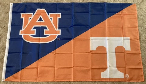 Auburn Tigers vs Tennessee Volunteers Vols House Divided 3x5 Flag Banner Cover