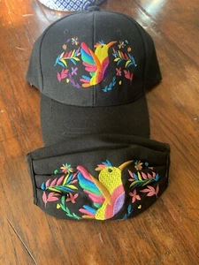 Mexican Bird Embroidered Cap And Face Mask With Filter - Picture 1 of 3