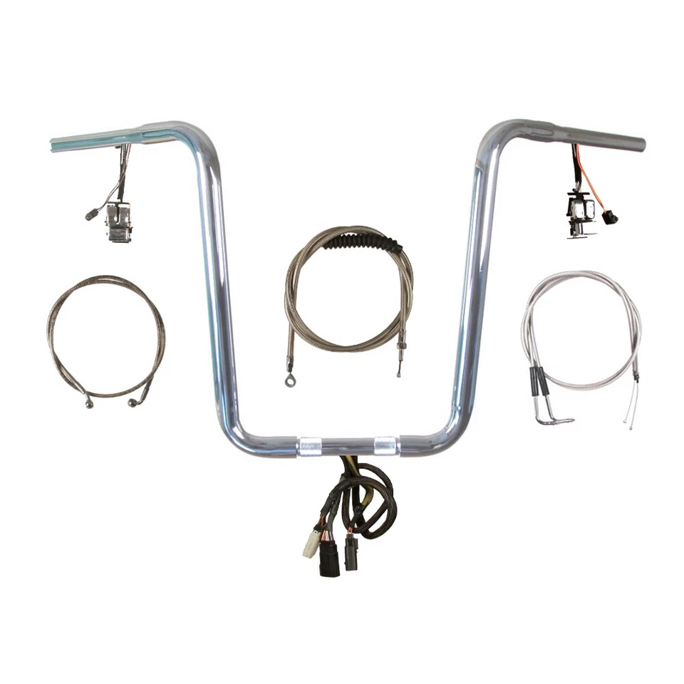 Kit de suspensión de mono precableado 1 1/4" cromo estrecho 16" Harley Softail 1996-2006 Foto 1 de 2