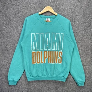 Vintage Miami Dolphins Sweatshirt Adult Small Green 80s Football NFL Garan USA - Picture 1 of 6