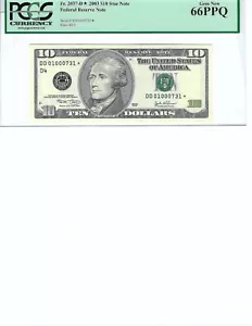 2003 $10 FRN FR2037-D* PCGS Cur. 66 PPQ, Cleveland * Note S/N 01000731*!!! - Picture 1 of 2