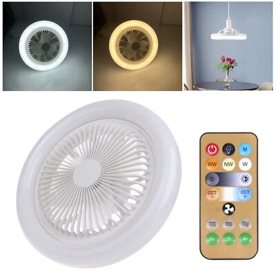 360-Degree Rotation LED Ceiling Fan Light Fan Lamp with Remote Control Modernkiv - Image 1 of 4