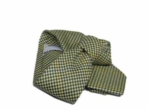 Cravate Laine Homme À Carré Beige Bleu Bordeaux Vert Tartan Cravate Italien - Imagen 1 de 5