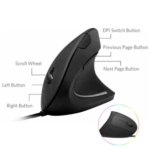 Anker 5 Buttons Ergonomic Optical Vertical Mouse 1000 / 1600 DPI USB Wired - Picture 1 of 11