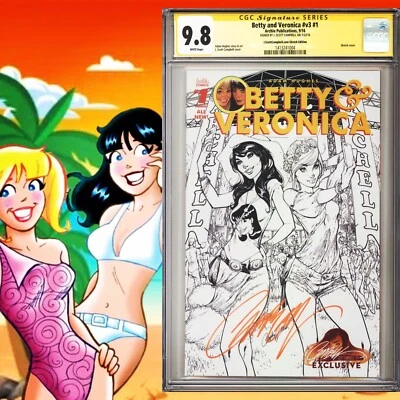 CGC 9.8 SS Betty and Veronica #1 Sketch Variant signed J. Scott Campbell Archie - Image 1 of 2