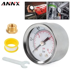 1/8" NPT Pressure Gauge 0-15 PSI with 3/8" Back Mount 1.5" Face Diameter - Picture 1 of 17