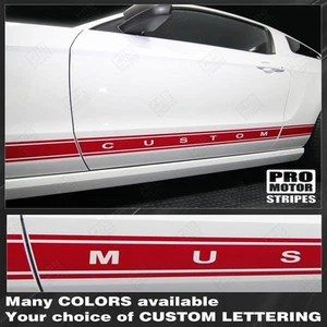 Ford Mustang 1994-2023 Rocker Panel Stripes Decals (Choose Color) - Picture 1 of 3