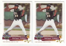 2003 Grandstand California-Carolina League All Stars Melqui Torres 2 Card Lot