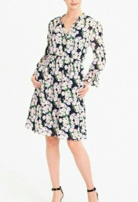 Vestido Floral J.Crew Mercantil Corbata Frontal Cintura Elástica Talla XS Foto 1 de 3