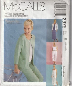 2000 Vintage McCalls Nähmuster 2675 Petites Jacke Kleid Top Hose 14-18 UC - Bild 1 von 1