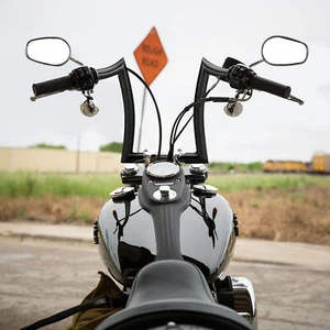 MOFUN 12" x 1-1/2" Pre-Wired Handlebar Fat Bars For Harley Road King FLHR FLHRC - Picture 1 of 6