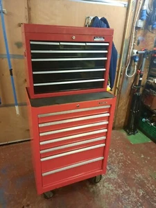 US PRO TOOLS Tool Box with Roller Cabinet and Ball Bearing Drawers - Red - Picture 1 of 14