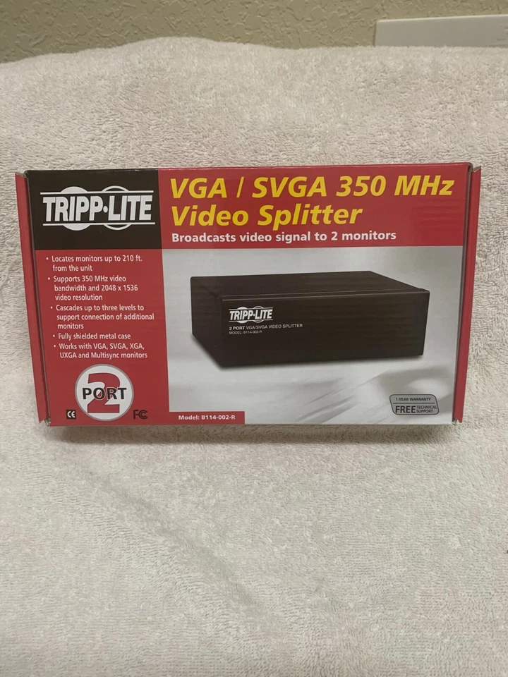Tripp Lite B114-002-R VGA / SVGA 350 MHz 4 Port Video Splitter - Image 1 of 1