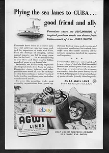 AGWI LINIEN KUBA POSTLINIE 1940ER JAHRE FLIEGENDE SEEWEGE NACH KUBA GUTER FREUND & VERBÜNDETER ANZEIGE - Bild 1 von 1