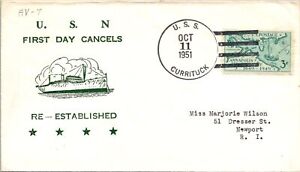 USS Currituck - 10.11.1951 - USN First Day Cancels - F48242