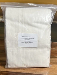 Restoration Hardware Brushed Linen Cotton Drapery 50"W x 84”L Natural NEW $255 - Picture 1 of 9