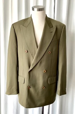 Chaqueta De Colección Años 80 Principe By Marzotto Lana Verde Doble Pecho Hecha en Italia 40 Foto 1 de 4