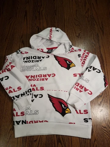 Arizona Cardinals Hoodie Youth size 8 in White Sweatshirt NFL Team Apparel boys Cover