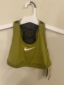 Nike Swim Women's High Neck Bikini Top XS Green Black and White with Pocket NWTs - Picture 1 of 4